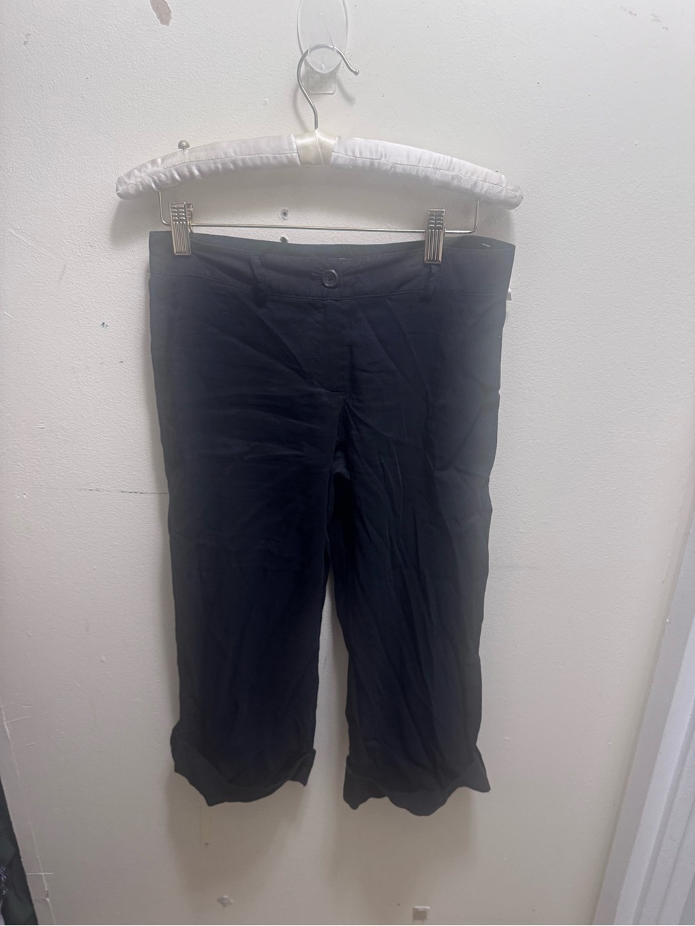 Theory Black womens linen blend Chino Capris size 00